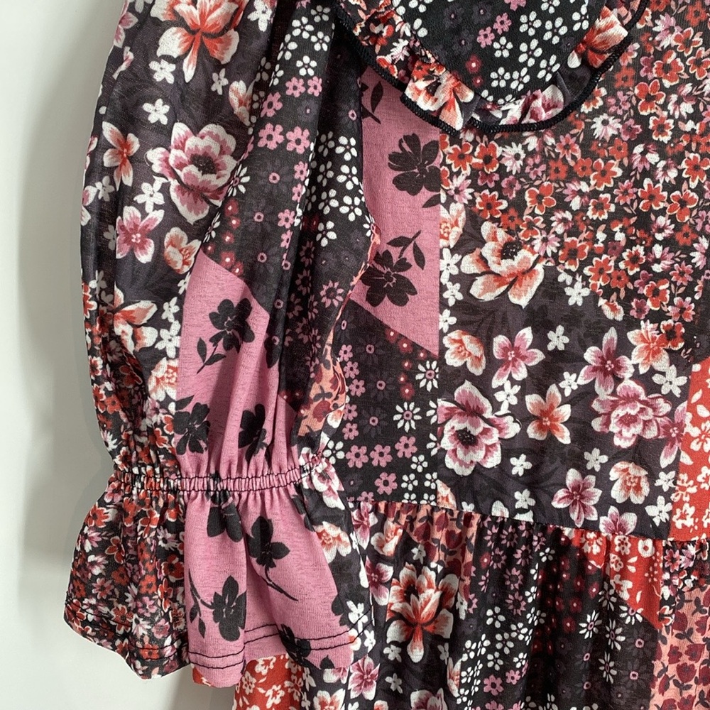 ASOS Miss Selfridge Floral Patchwork Smock Midid Dress Peter Pan Collar Size 2 - Picture 9 of 13
